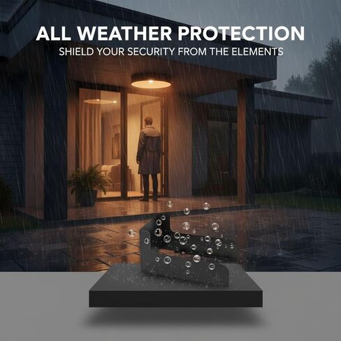 Black Metal Band Doorbell Rain Cover, Galvanized Iron Sun Shield for Video Doorbell, Coated Finish to Help Keep Out Rain, Sun, and Dust, Includes Mounting Screws and Anchors Kit in Saudi Arabia