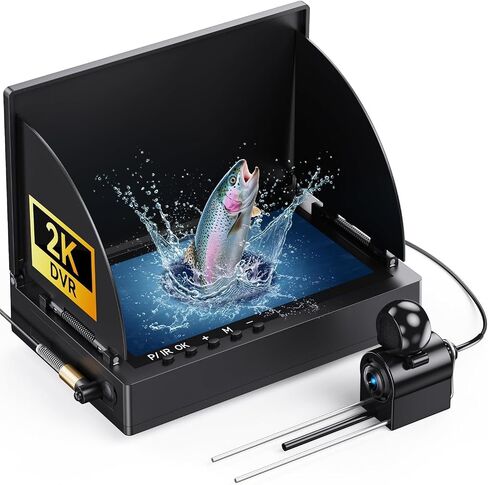 2K DVR Underwater Fishing Camera with Recording 6" OLED Sun-Readable Display | 10000mAh Battery, 220° Wide Angle, IR Night Vision | Professional Portable Kit for Ice & Boat Fishing in Kuwait