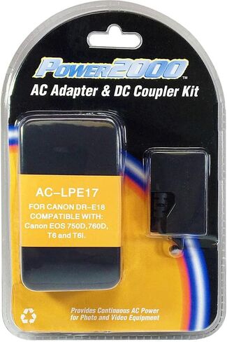 Power2000 AC-LPE17 AC Adapter & DC Coupler for Canon DR-E18 in Saudi Arabia