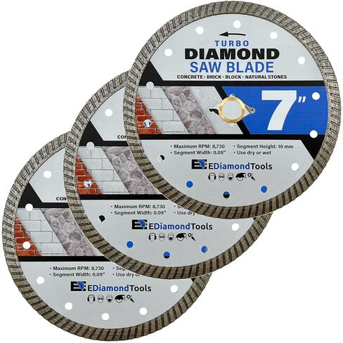 4" Turbo Diamond Saw Blade for Concrete Masonry and Stone | 10mm Segment Height, 7/8"-5/8" Arbor in Saudi Arabia