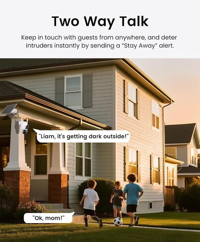 CasaCam Solar Security Camera, Dual Lens, Battery Powered, 2.4/5GHz WiFi | See two areas at once with dual lenses, smart motion tracking, color night vision, and local recording with no monthly fee. in Saudi Arabia