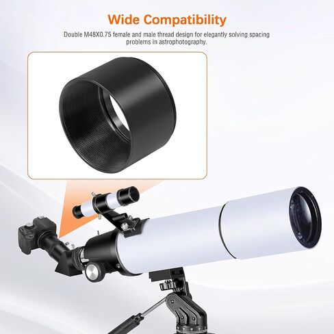 Alstar Astronomical 2"/M48-extension Tube Kit 5mm 8mm 10mm 20mm 30mm - Bundle with - 2" T-2 Focal Camera Adapter in Kuwait