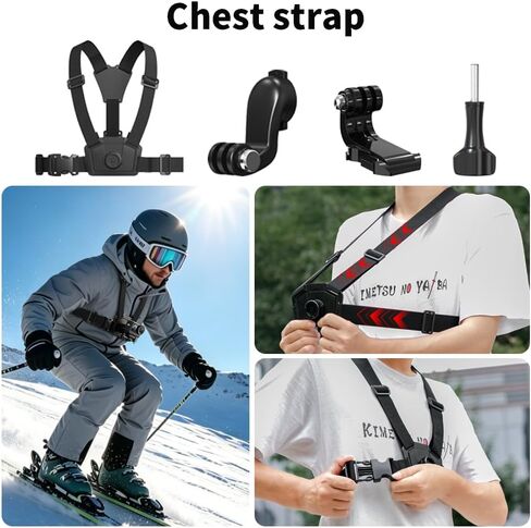 4 in 1 Accessories Kit Set for DJI Action 6/5/4, GoPro Hero 13/12/11/10 and More, Quick Release Head Strap Mount + Chest Mount Harness + Backpack Clip Holder + 360°Rotating Palm Strap in Saudi Arabia