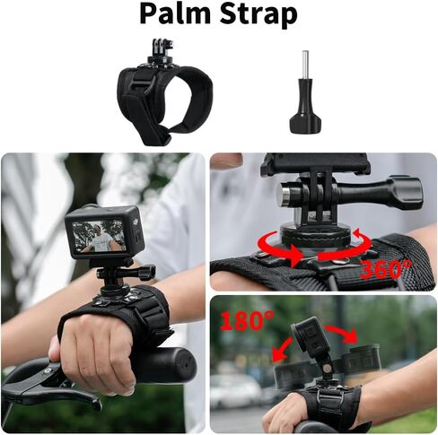 4 in 1 Accessories Kit Set for DJI Action 6/5/4, GoPro Hero 13/12/11/10 and More, Quick Release Head Strap Mount + Chest Mount Harness + Backpack Clip Holder + 360°Rotating Palm Strap in Saudi Arabia