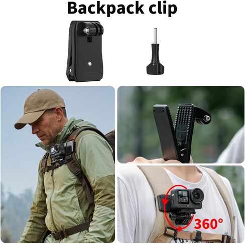 4 in 1 Accessories Kit Set for DJI Action 6/5/4, GoPro Hero 13/12/11/10 and More, Quick Release Head Strap Mount + Chest Mount Harness + Backpack Clip Holder + 360°Rotating Palm Strap in Saudi Arabia