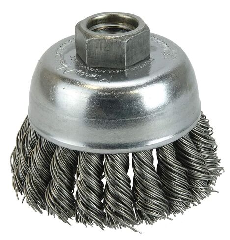 فرشاة كأس سلكية بعقدة صف واحد من Weiler 13286 2-3/4 بوصة، حشو فولاذي 020 بوصة، 5/8 بوصة -11 صامولة UNC، مصنوعة في الولايات المتحدة الأمريكية in Kuwait