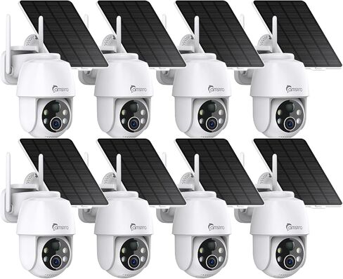 8 Pack Cameras Wireless Solar Security System for Home, Outdoor Battery Camera with 2K 360° View, Color Night Vision, 2.4Ghz WiFi Only, AI Detection & 2-Way Audio, Alexa/Google Compatible in Kuwait