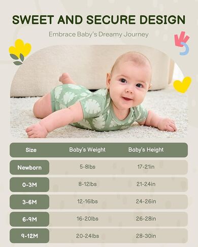 Unisex Baby Bodysuit 2-Pack, Green, Newborn | 100% organic cotton, infant essentials, ultra soft, breathable, lightweight, for daily wear in Kuwait