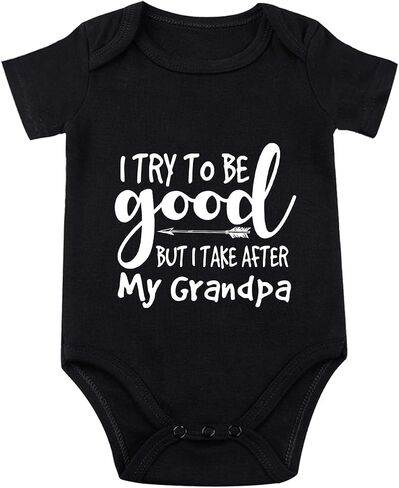 listery I Try To Be Good But I Take After My Grandpa Bodysuit Pregnancy Announcement For Grandpa Baby Clothes in Saudi Arabia