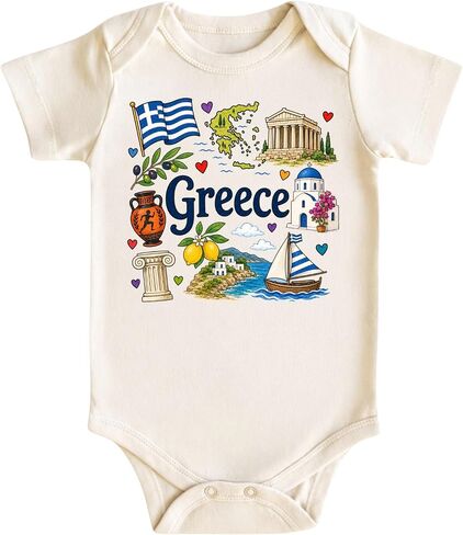 Greece Baby Bodysuit for Boys Girls – Greece Vacation Baby Outfit Newborn Gifts in Saudi Arabia