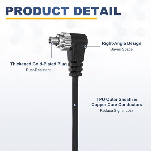 3mm to Male Flash PC Sync Cable, Plug to Male Flash Sync Cord with Coiled Cord and Screw Lock PC to PC, Suit for Camera/Photography Connector/Studio, Black in Kuwait
