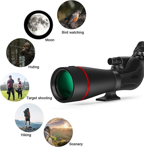 20-60x 80mm ED Spotting Scope for Adults with Smartphone Adapter, Extra-Low Dispersion Spotter Scopes Perfect for Bird Watching Wildlife（Black） in Saudi Arabia