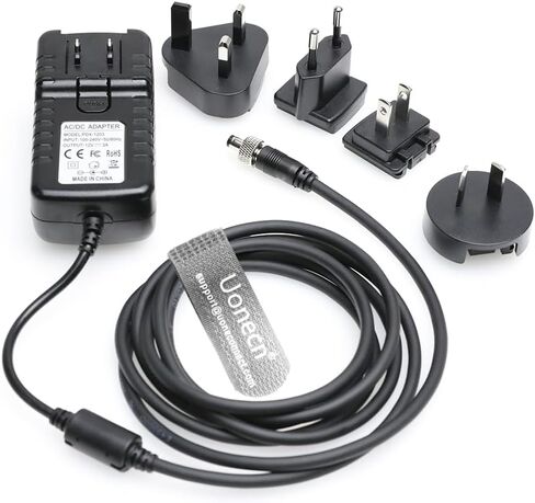 Uonecn 12V 3A 2.1mm or 2.5mm Locking DC Universal Power Adapter with UK EU AU US Plugs, 12V 1A 2A Universal Converter DC Power Charger for Atomos Shinobi II, for Desview R5II in Kuwait