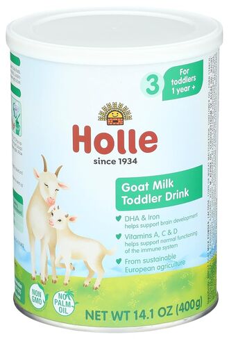 Holle Goat Milk Toddler Drink Stage 3, 14.1 oz, Pack of 6 | For 12+ Months, European Whole Goat Milk, Non-GMO, No Palm Oil, DHA, Iron & Zinc, Clean Label Certified, Made in Germany in Kuwait