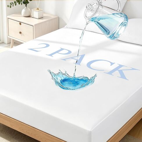 Safe and Sound Mattress Protector, Premium 100% Waterproof Mattress Cover, Noiseless Breathable Soft, Fitted Deep Pocket 8-21'' Bed Cover Full in Saudi Arabia