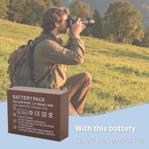 NP-W126S Battery, 1050mAh Replacement USB-C Battery for Fujifilm X100 VI, X-E5, X-M5, X Half, X100V, X-T3, X-T50, X-Pro3, X-T20, X-T30, X-T30 II, X-T200, X-H1, X-T2 in Kuwait