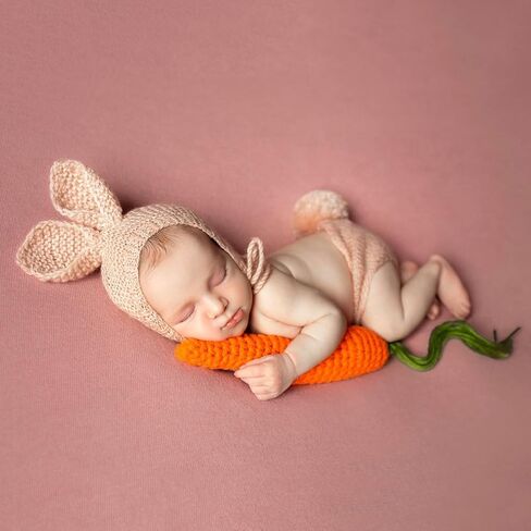 KHC-KHF Newborn Photography Costume Rabbit Outfit Baby Bunny Photoshoot Prop Outfits Bunny Crochet Costume Easter in Saudi Arabia