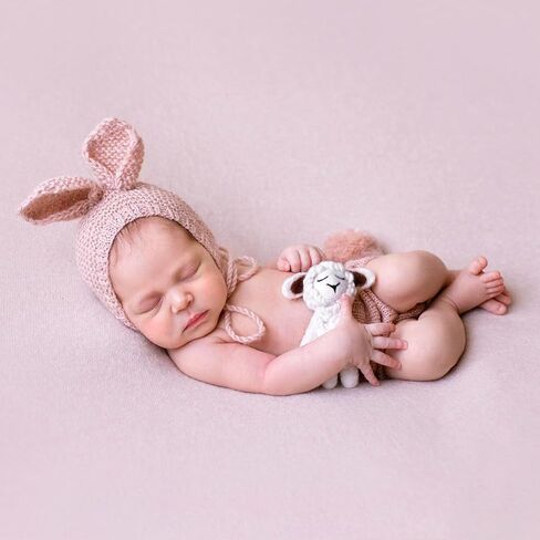 KHC-KHF Newborn Photography Costume Rabbit Outfit Baby Bunny Photoshoot Prop Outfits Bunny Crochet Costume Easter in Saudi Arabia