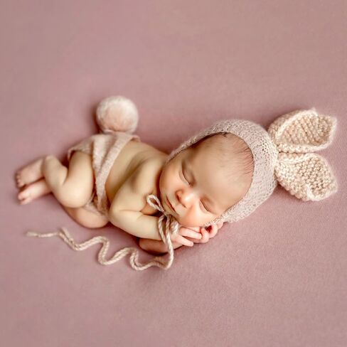 KHC-KHF Newborn Photography Costume Rabbit Outfit Baby Bunny Photoshoot Prop Outfits Bunny Crochet Costume Easter in Saudi Arabia
