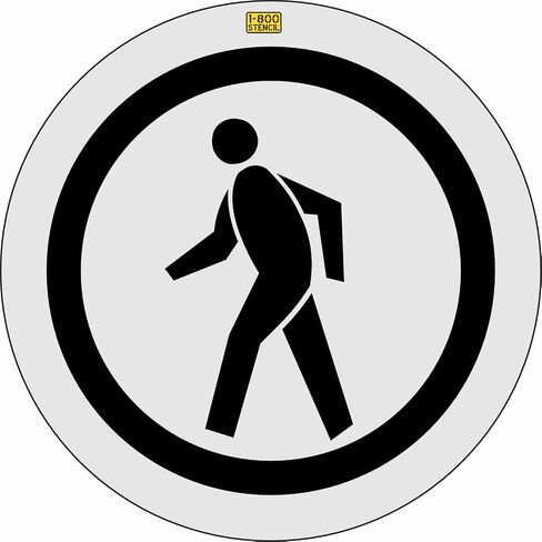 13" Portland DOT Pedestrian Logo with Border Stencil - 1/16" (.063") Light-Duty LDPE in Saudi Arabia