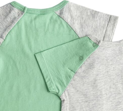 TRND O&X Baby Boy 2-Pack Cotton Rompers, Raglan Short Sleeve Summer Outfits with Cute Sun & Letter Prints in Kuwait