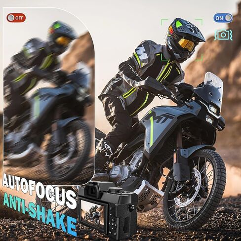 True 8K Digital Cameras for Photography, 64MP, WiFi, Wide-Angle & Macro Lens, 16X Autofocus Zoom, 3" 180° Flip Screen, 32GB Card, Vlogging Camera for YouTube Travel(Black) in Saudi Arabia