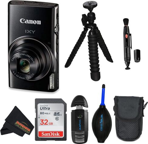 Canon Compact Digital Camera IXY 650 12x Optical Zoom IXY650 (BK) (Black) with Sunshine Photo Professional Bundle (Renewed) in Saudi Arabia