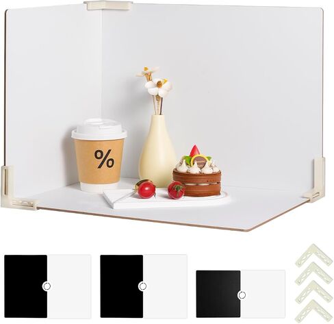 3-Pack Black and White Photo Backdrop Boards, 12 x 12 and 12 x 16 in | Double-Sided Waterproof Boards, White and Black Backdrops for Food, Jewelry, Cosmetics, Flat Lays and Close-Ups in Saudi Arabia