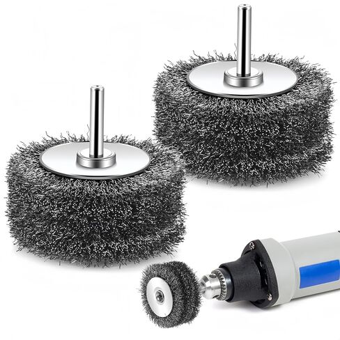 2PCS Wire Brush for Drill – 3 Inch Heavy Duty Carbon Steel Wire Wheel, 1/4" Shank, for Rust, Paint & Corrosion Removal, Compatible with Die Grinders in Kuwait