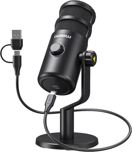 ميكروفون بودكاست MAONO PD100 XLR، ميكروفون مكتبي معدني ديناميكي ستوديو قلبي | متوافق مع واجهة الصوت، وخلاط الصوت، وبطاقة الصوت للتسجيل الصوتي، والبث، والتعليق الصوتي، والموسيقى، وإنشاء المحتوى in Kuwait
