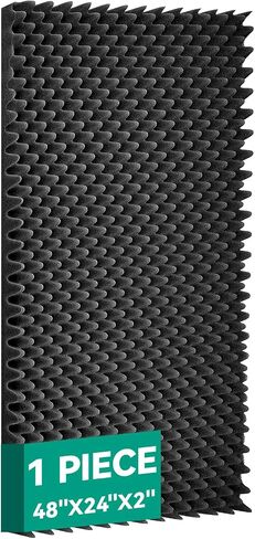 10 Pack Sound Proof Foam Panels for Walls 47.2"x23.6" Large Acoustic Panels Sound Absorbing, Self-Adhesive Soundproof Wall Panels for Home Studio, Office, Recording, Black (10 Pack Black) in Saudi Arabia