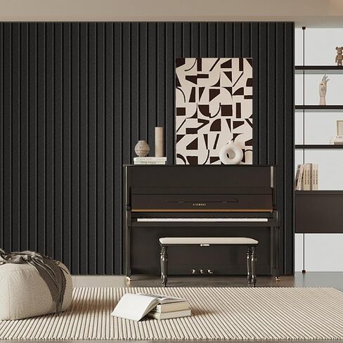 6 Pack Sound Proof Foam Panels for Walls 47.2"x23.6" Large Acoustic Panels Sound Absorbing, Self-Adhesive Soundproof Wall Panels for Home Studio, Office, Recording, Black (6 Pack Black) in Saudi Arabia