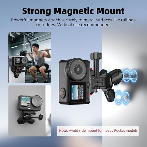 BRDRC Mini Tripod LED Fill Light for Pocket 3 4, Magnetic Base Desktop Stand with Cold/Hot Shoe Vlogging Light for DJI Osmo Pocket 3 4, Action 5 Pro 4 Accessories in Kuwait