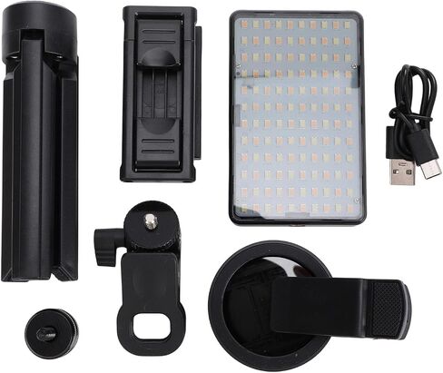 Adjustable LED Fill Light 2500K-9000K | Photography Lighting with CPL Polarizer, Tripod & Clamp for Live Streaming in Saudi Arabia