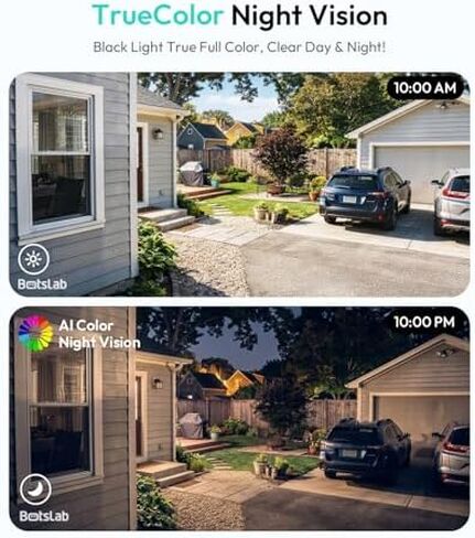 BOTSLAB 4K Security Cameras Wireless Outdoor, No Subscription, 4 Cam-Kit, Dual-Lens 4MP Window Cameras for Home Security, No Drill Indoor Camera, TrueColor Night Vision in Saudi Arabia