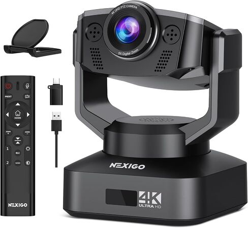 NexiGo N980P 1080P 60FPS Webcam with Microphone and Software Control, USB Computer Camera, Built-in Dual Noise Reduction Mics, 120° Wide-Angle for Zoom/Skype/FaceTime/Teams, PC Mac Laptop Desktop in Saudi Arabia