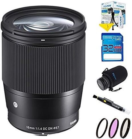 Sigma 16mm f/1.4 DC DN Contemporary Lens for Sony E - Deal-Expo Advanced Bundle in Kuwait