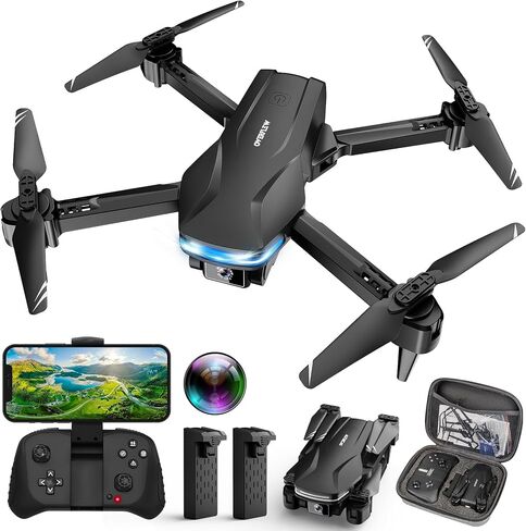 Drone with Camera 1080P HD FPV Foldable Drone for Beginners and Kids, Quadcopter with Voice Gesture Control with Carrying Case, One Key Take Off/Land, Optical Flow Positioning, 360° Flip, Waypoint Fly in Saudi Arabia