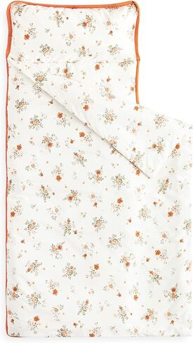 Wake In Cloud - Toddler Nap Mat with Pillow and Blanket, 100% Cotton Fabric, for Kids Girls Ages 3 Plus in Daycare Kindergarten Preschool, Floral Botanical Flowers in Saudi Arabia