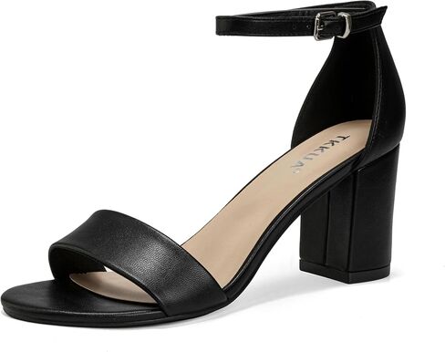 Women's 3 Inch Block Heel Sandals, Open Toe Ankle Strap Dress Shoes for Wedding Party in Saudi Arabia
