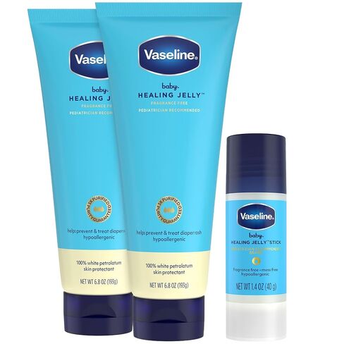 Vaseline Healing Jelly, Baby, Fragrance-Free + Travel-Size Lotion Stick – Hypoallergenic Protectant for Babies' Delicate Skin, Diaper Rash, Chafing in Saudi Arabia