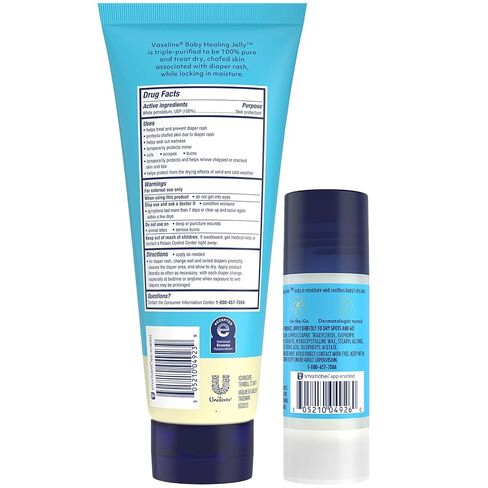 Vaseline Healing Jelly, Baby, Fragrance-Free + Travel-Size Lotion Stick – Hypoallergenic Protectant for Babies' Delicate Skin, Diaper Rash, Chafing in Saudi Arabia