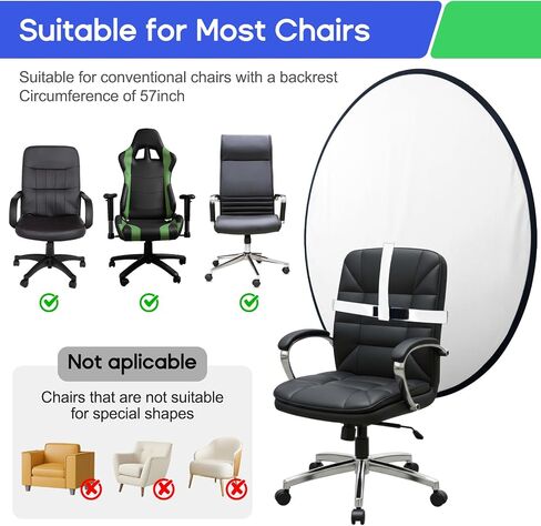 Portable Black White Screen Chair, 57 in Screen Backdrop with Stand 2-in-1Double Sided Foldable Blackwhite Background, for Video Chats and Meetings, Photography, Photo Zoom, Streaming Games in Kuwait