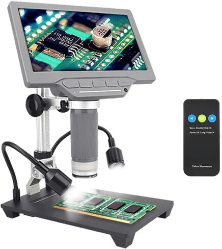 SM-700 7-inch LCD Digital Microscope,1200X Magnification.12MP 1080P Handheld Camera Video Recorder.for SMT,SMD,Electronic and Phone Repairing.Windows/Mac OS in Saudi Arabia