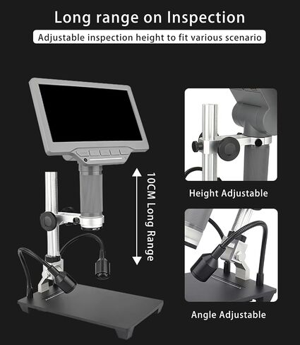 SM-700 7-inch LCD Digital Microscope,1200X Magnification.12MP 1080P Handheld Camera Video Recorder.for SMT,SMD,Electronic and Phone Repairing.Windows/Mac OS in Saudi Arabia