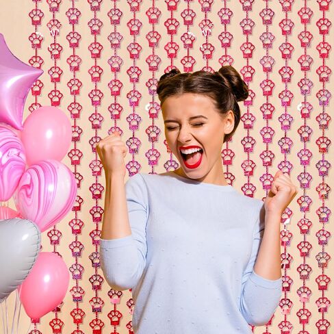 MENSTARSI Cat Birthday Decorations, 2Pack Pink Cat Paw Foil Fringe Curtains | Pink Cat Paw Party Supplies, 3.3x6.6 ft Photo Booth Props Streamer Backdrop for Pet Themed Party Favors & Kids Doorway Decor in Kuwait