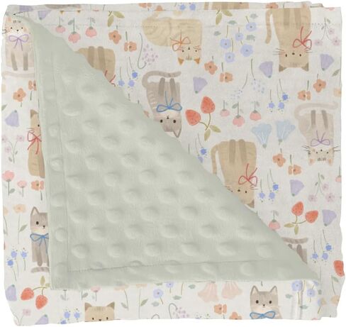 Boho Cats Bows Strawberries Flowers Baby Blankets for Girl Boy Cute Kittens Meadow Floral Soft Mink Dotted Backing Double Layer Swaddle Blanket for Toddler Nursery Cat Lovers Gift Bed Blanket 30x40 in Saudi Arabia