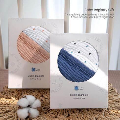 Lulu moon Muslin Baby Blanket Blue&Swaddle Blanket-Leaf Summer in Saudi Arabia