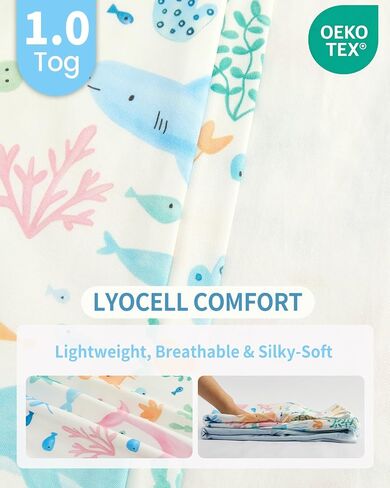 JiAmy Baby Sleep Sack 0-24 Months, 1.0 TOG Lyocell Wearable Blanket, Double Layer Sleep Bag with 2-Way Zipper, 2 Pack in Saudi Arabia