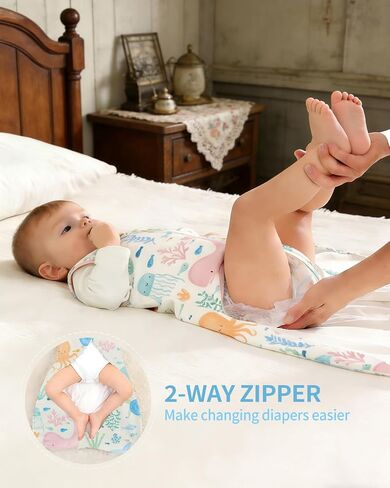 JiAmy Baby Sleep Sack 0-24 Months, 1.0 TOG Lyocell Wearable Blanket, Double Layer Sleep Bag with 2-Way Zipper, 2 Pack in Saudi Arabia